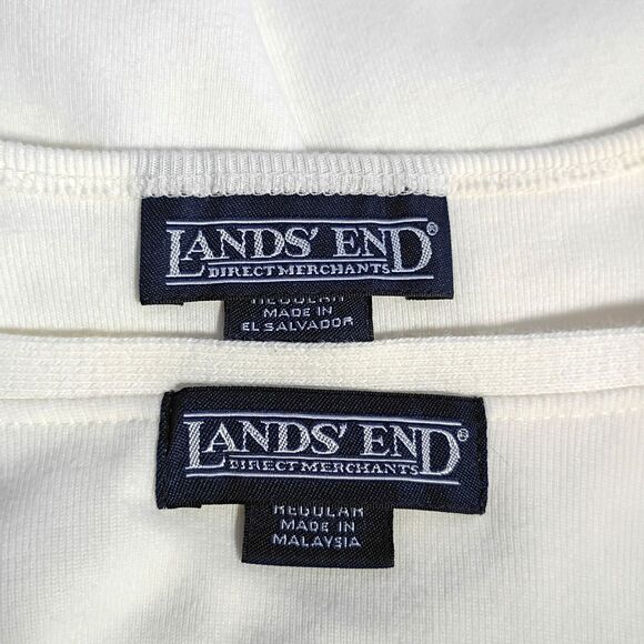 Lands' End Twinset Ivory Sweater Set M Preppy Classics Capsule Coastal Vanilla - Picture 5 of 10